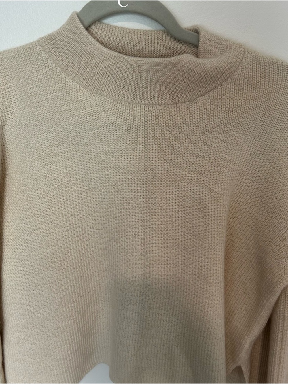 Jungle Folk Helo Cropped Alpaca Knit Sweater Cream/Ivory Small - Picture 2 of 6